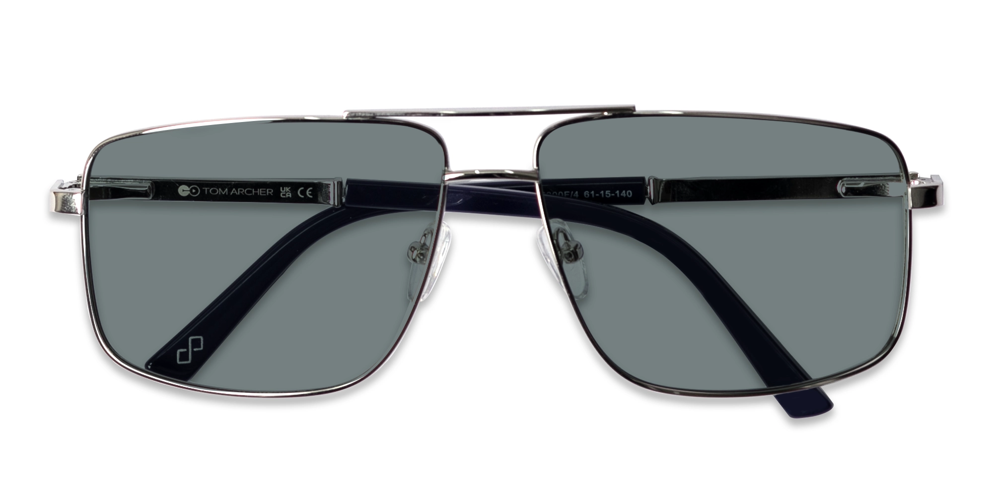 Silver Square Pilot Double Bridge Sunglasses 6