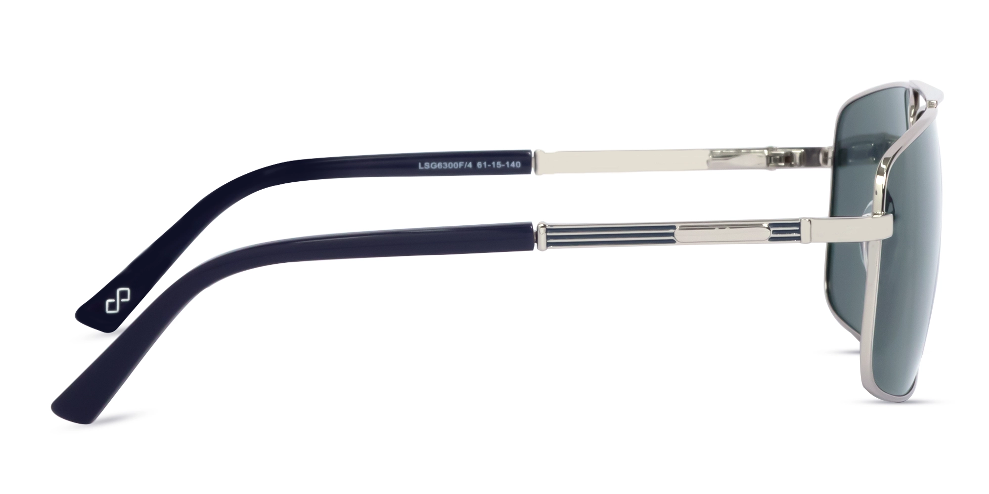 Silver Square Pilot Double Bridge Sunglasses 4