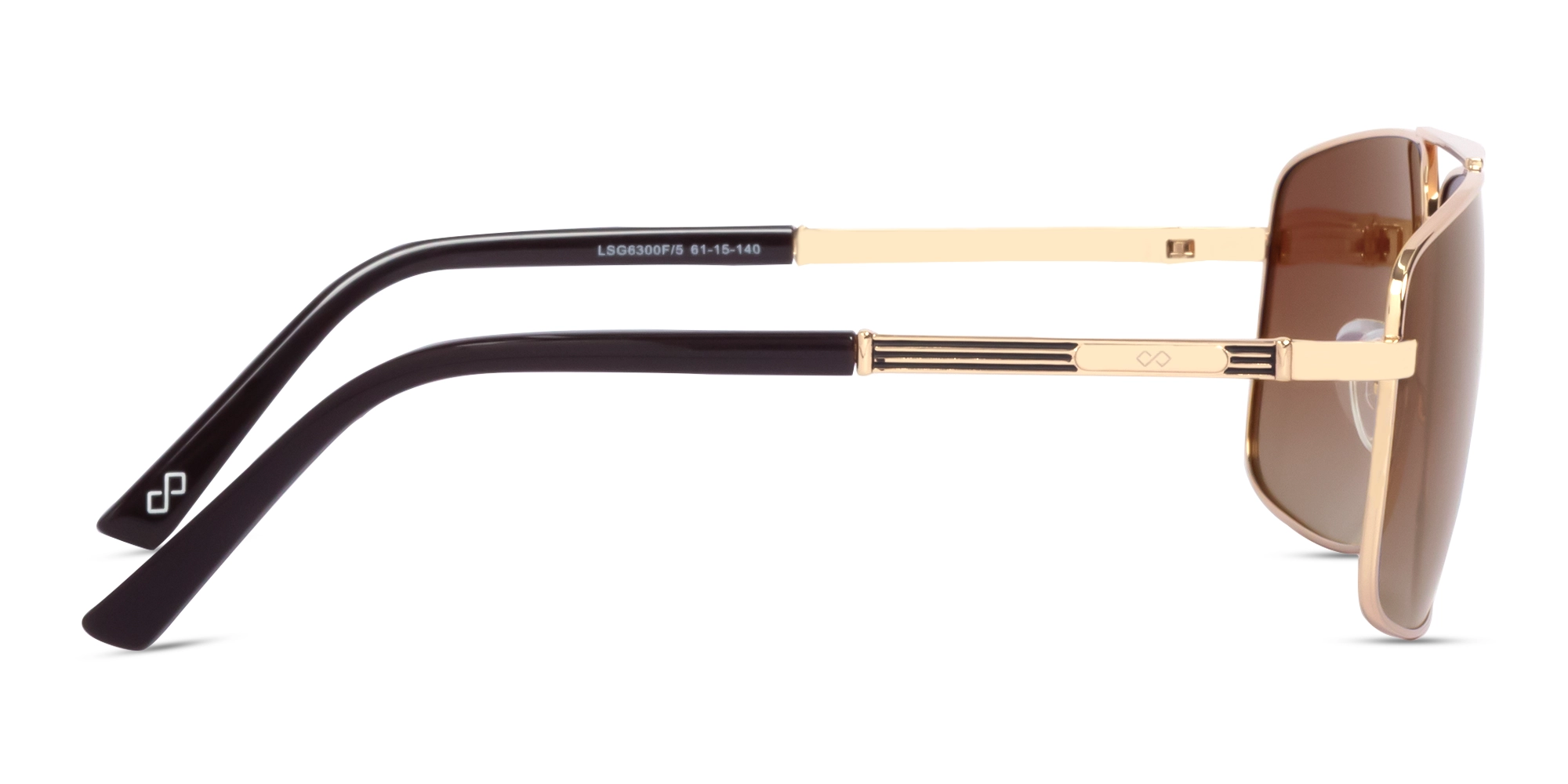 Champagne Gold Square Pilot Double Bridge Sunglasses 4