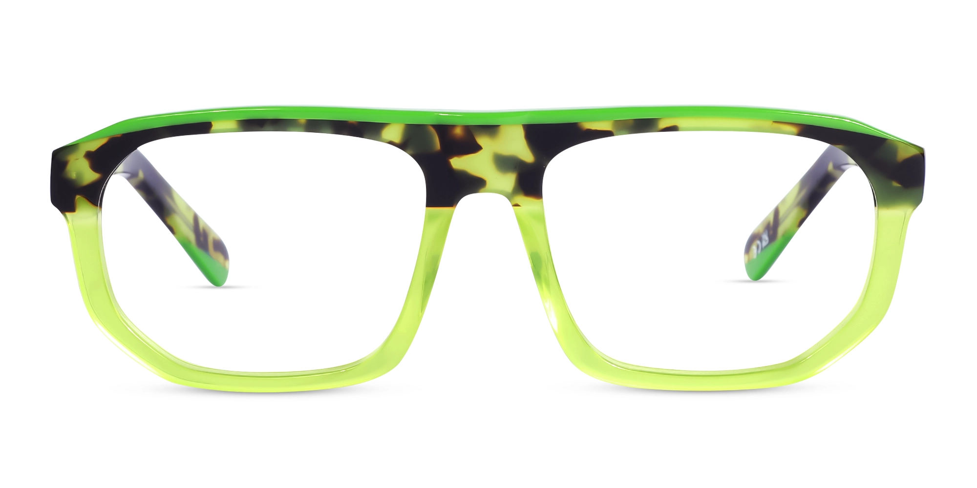 Lime Green & Jungle Tortoise Pilot Glasses Lime Green & Jungle Tortoise Pilot Glasses