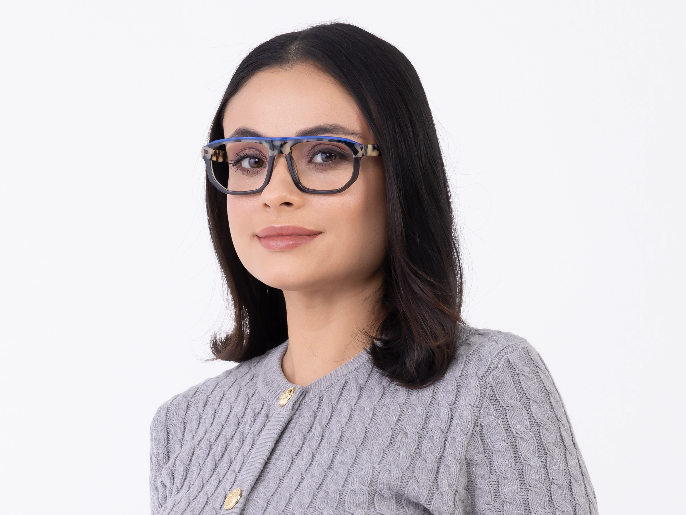 Crystal Charcoal Grey & Marzipan Tortoise glasses