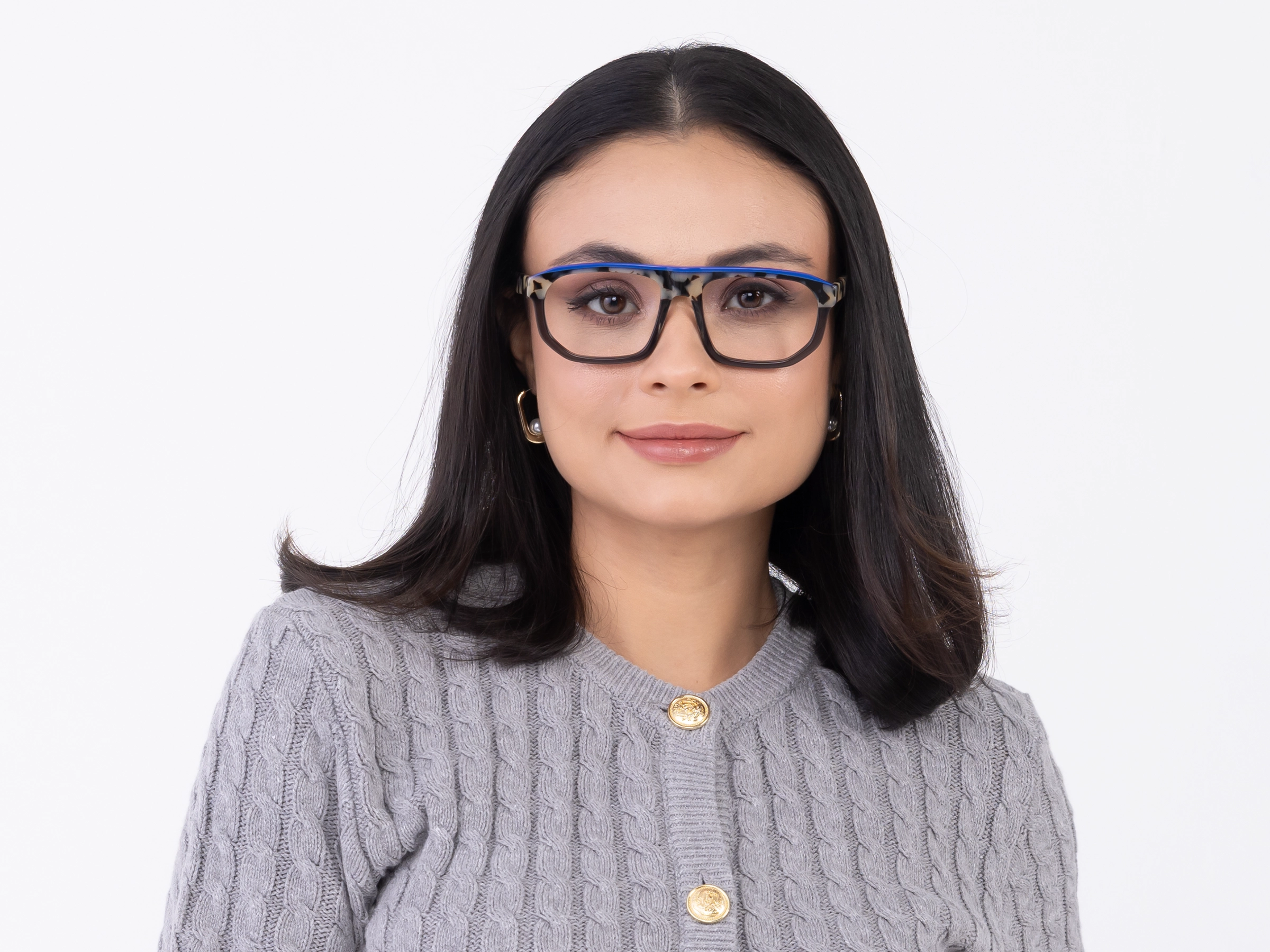 Crystal Charcoal Grey & Marzipan Tortoise glasses