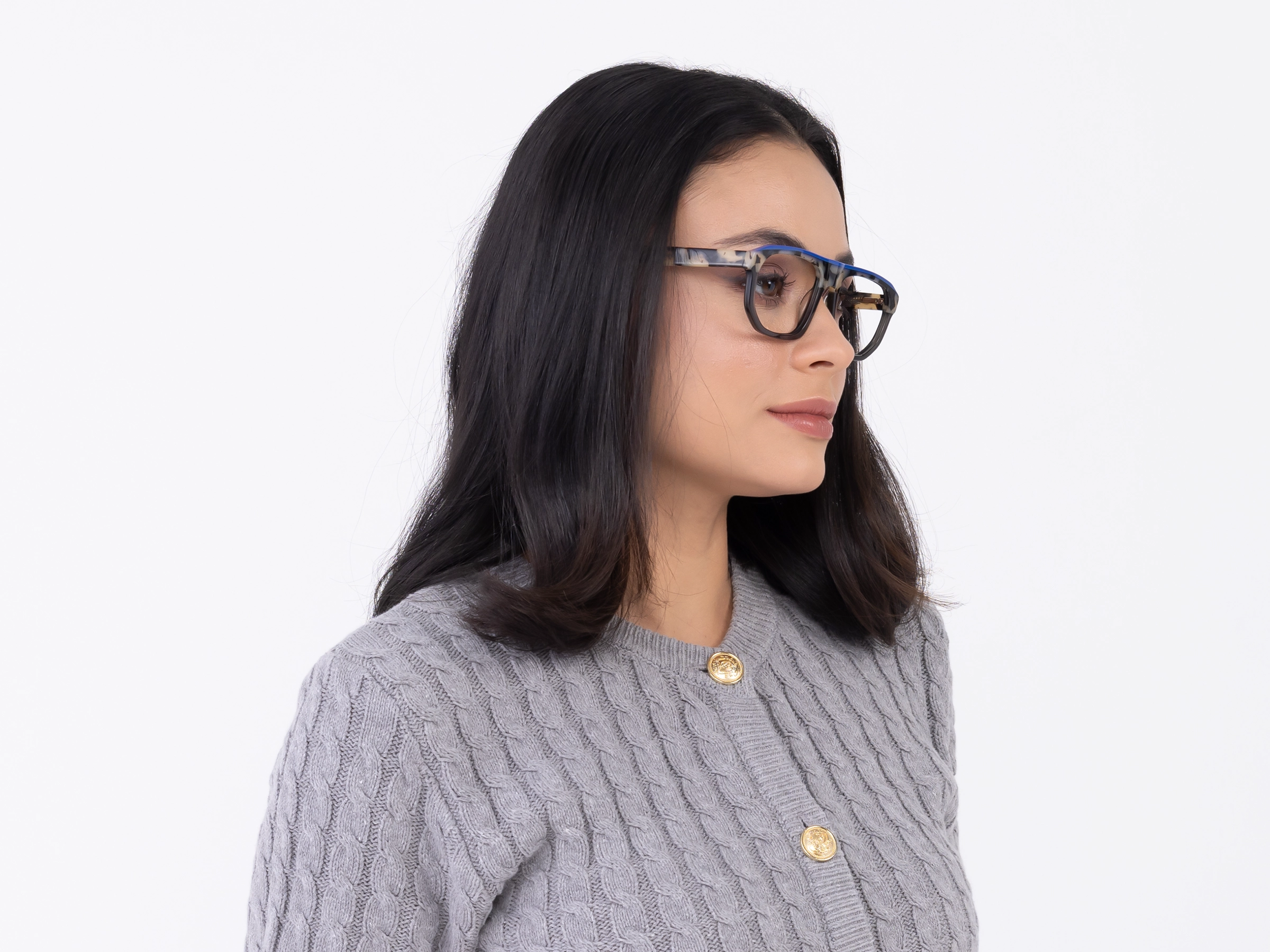 Crystal Charcoal Grey & Marzipan Tortoise glasses