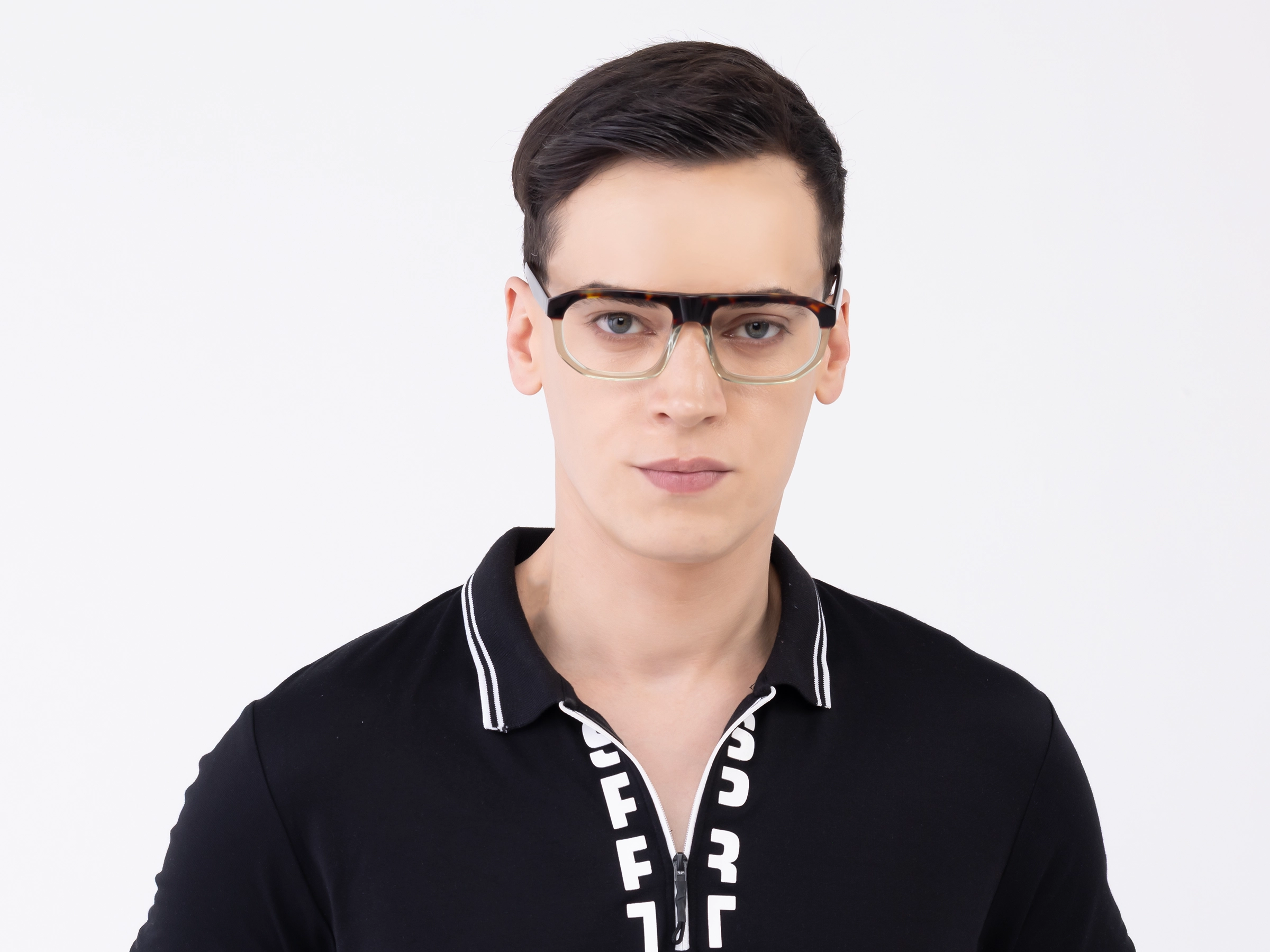 Dark Tortoise & Crystal Gin Green Pilot Glasses