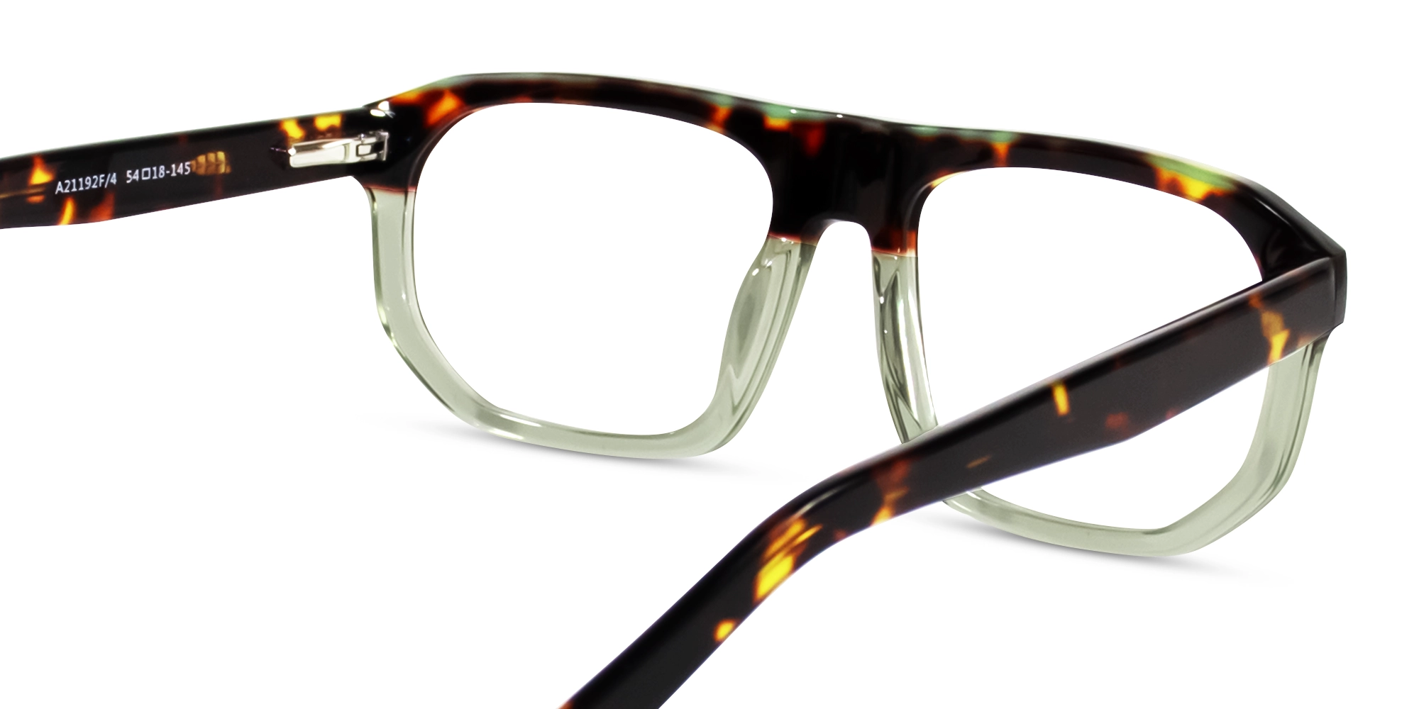 Dark Tortoise & Crystal Gin Green Pilot Glasses