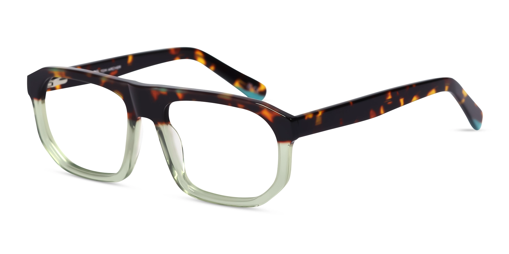 Dark Tortoise & Crystal Gin Green Pilot Glasses Dark Tortoise & Crystal Gin Green Pilot Glasses