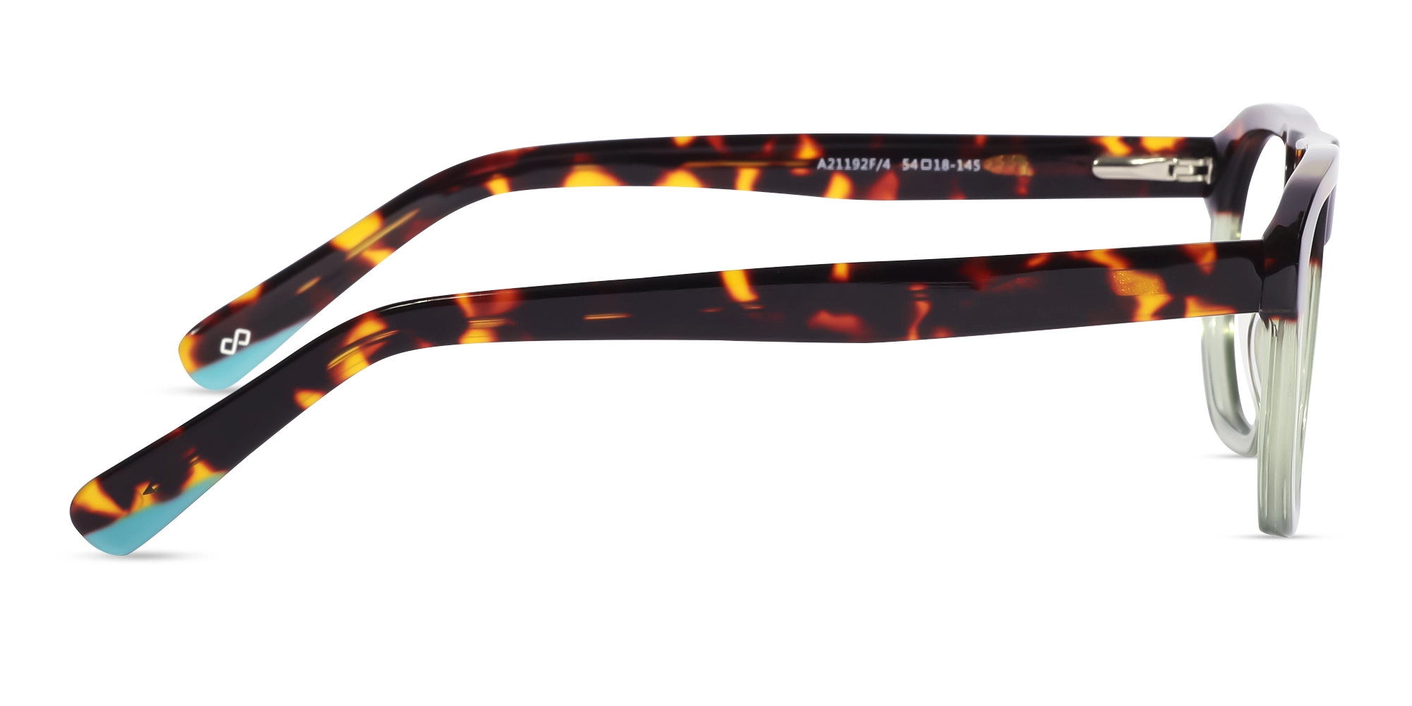 Dark Tortoise & Crystal Gin Green Pilot Glasses