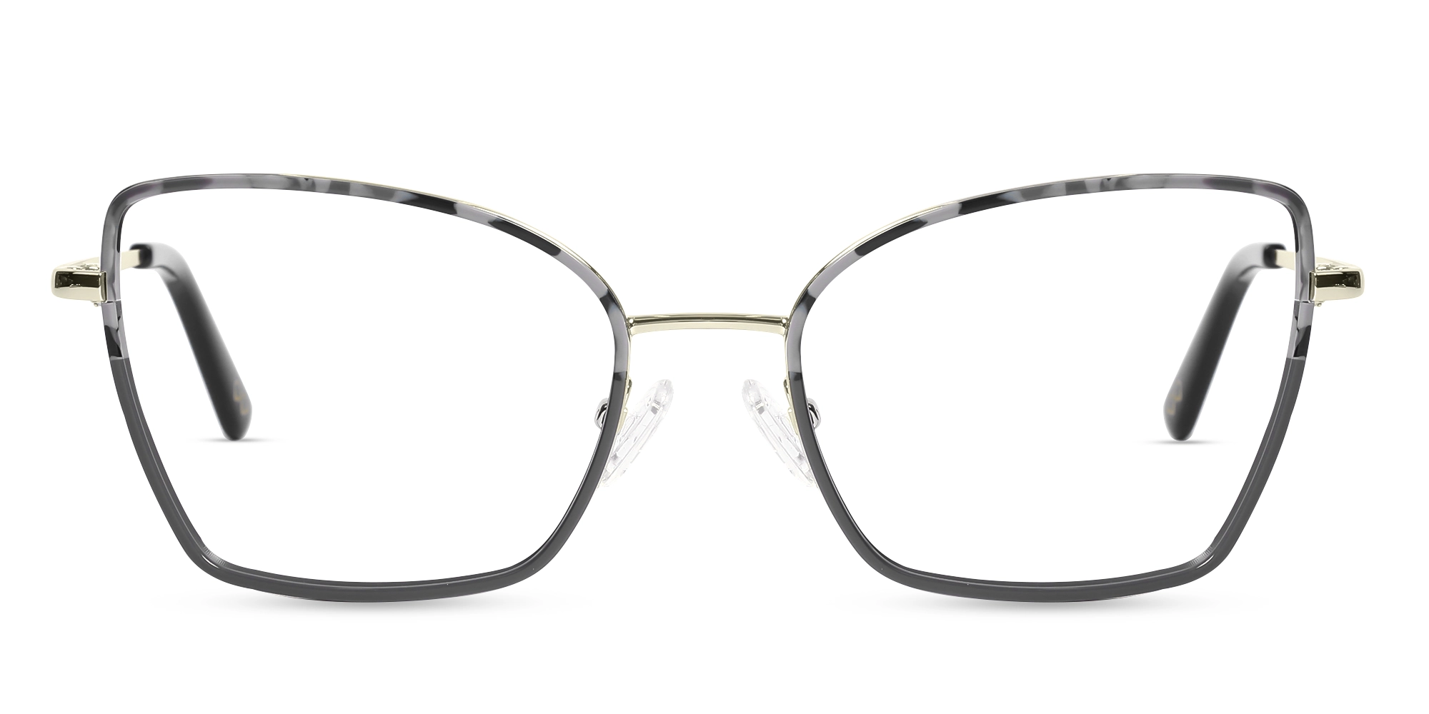 Grey & Tortoise Cat-eye Rectangle Glasses-1