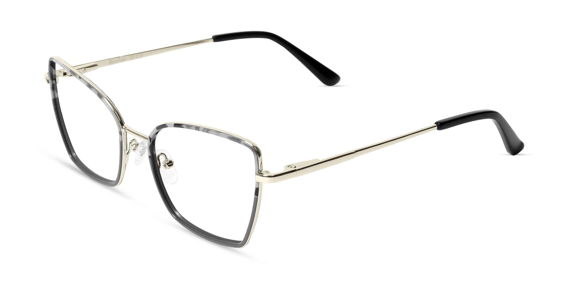 Grey & Tortoise Cat-eye Rectangle Glasses-3