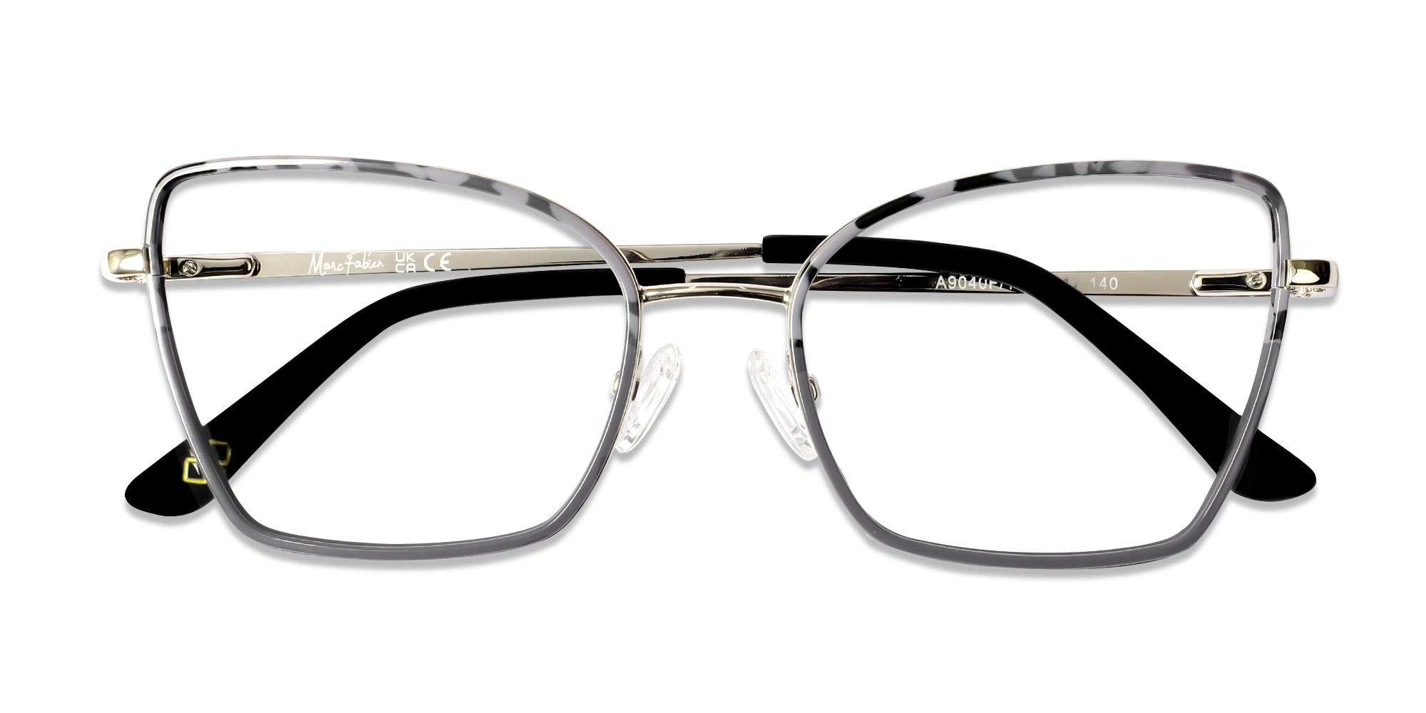 Grey & Tortoise Cat-eye Rectangle Glasses-6