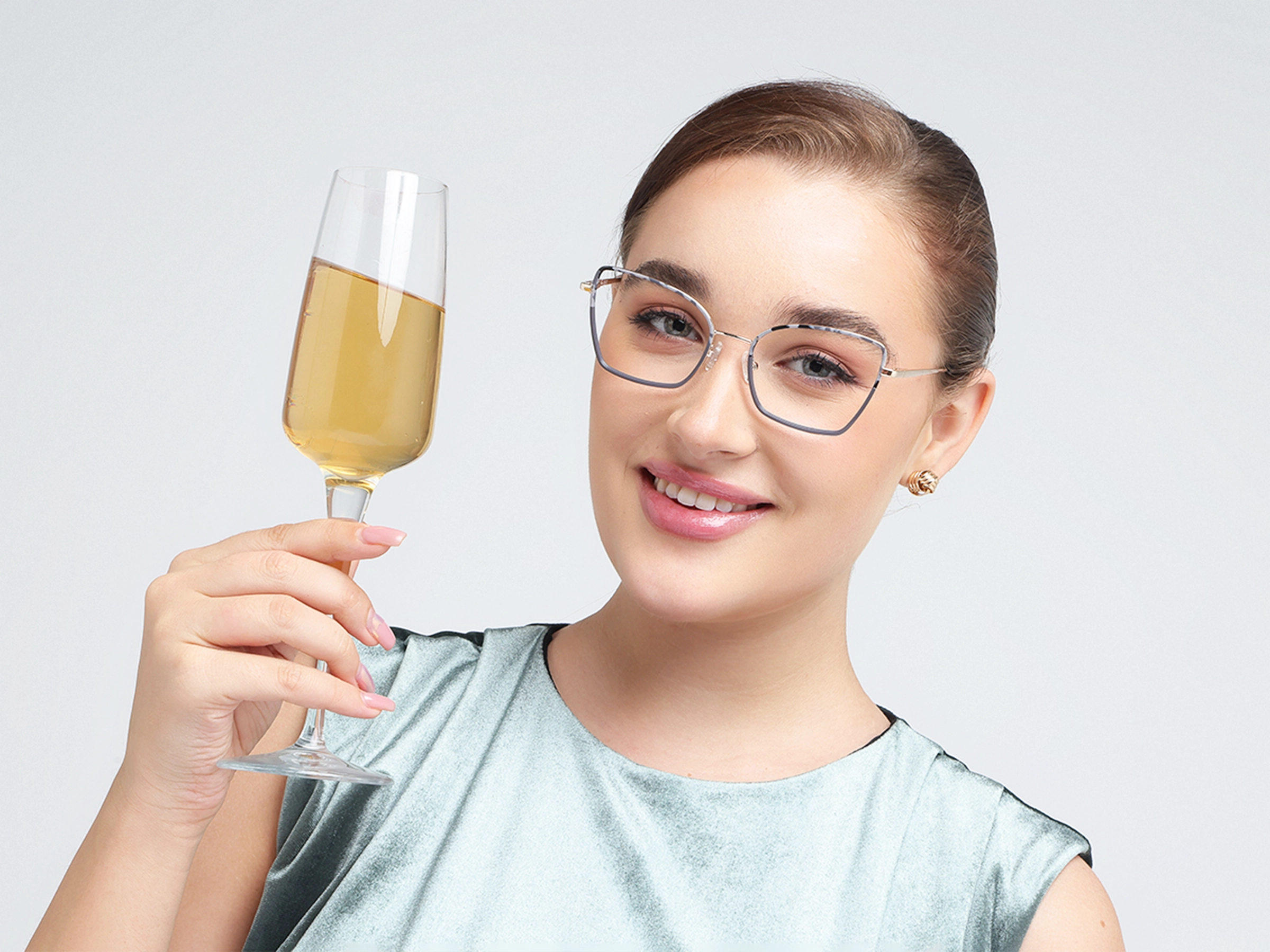 Grey & Tortoise Cat-eye Rectangle Glasses-