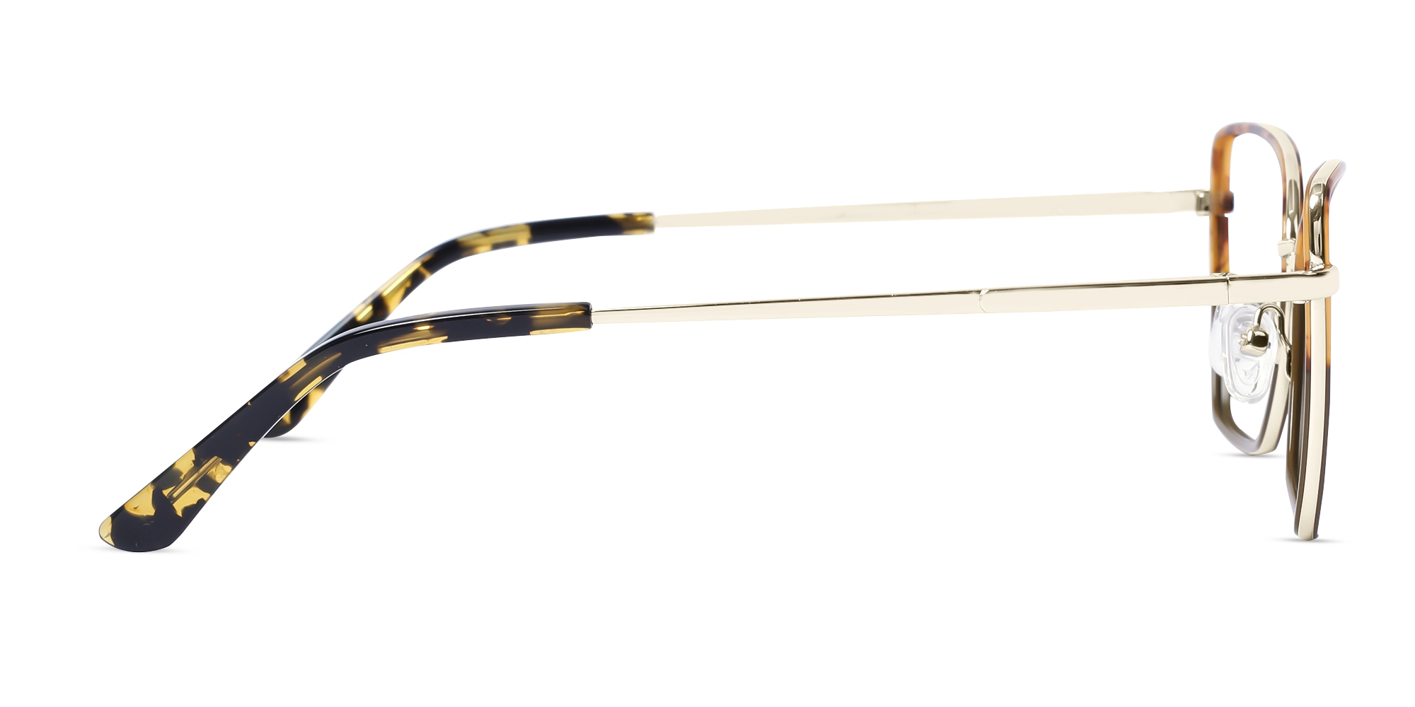 Brown & Honey Tortoise Cat-Eye Rectangle Glasses-4