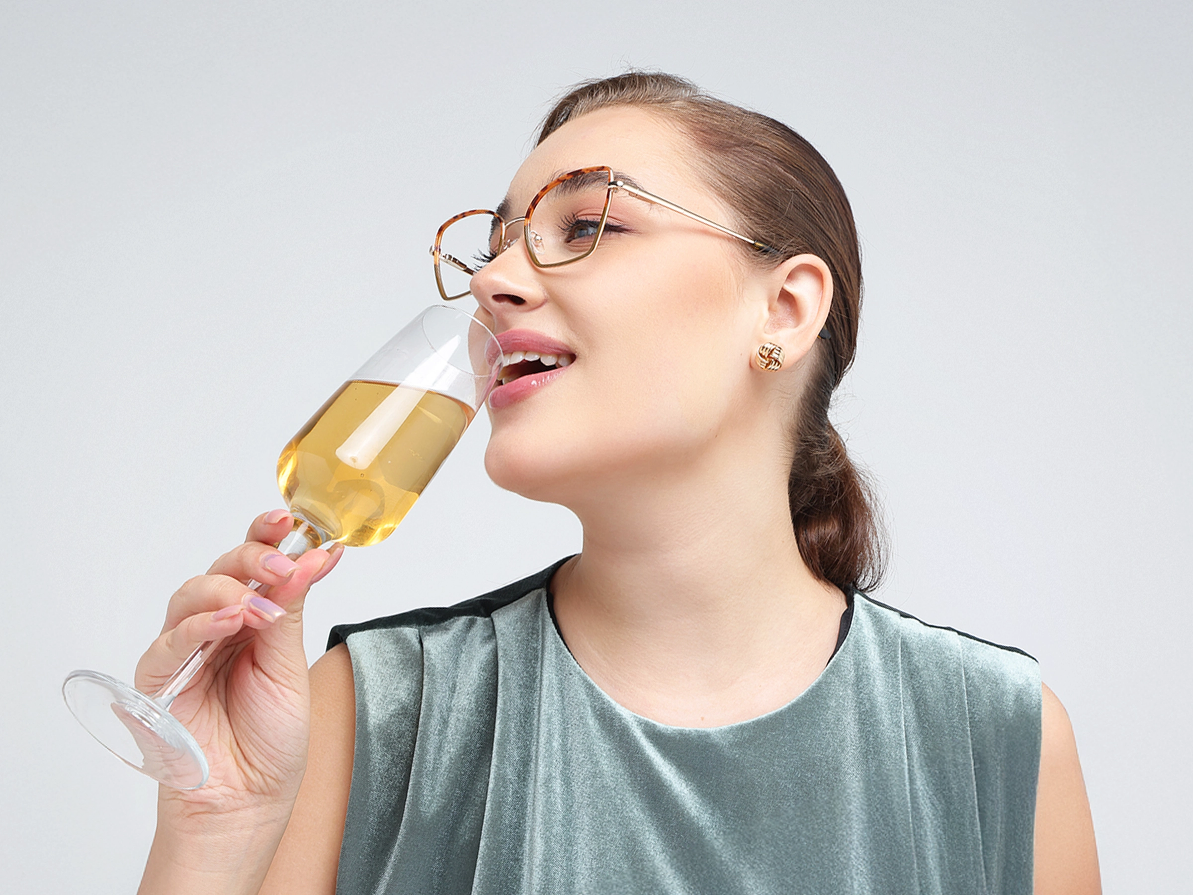 Brown & Honey Tortoise Cat-Eye Rectangle Glasses-