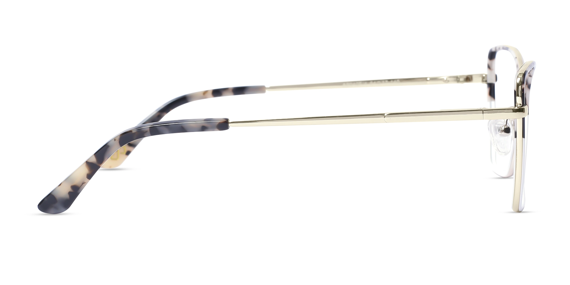 White  & Tortoise Cat-Eye Rectangle Glasses-4