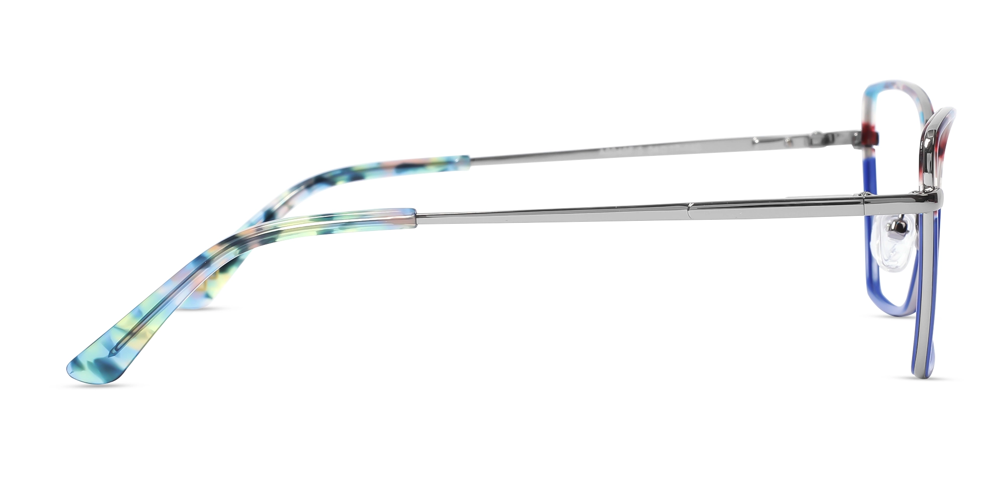 Blue & Marble Cat-Eye Rectangle Glasses-4