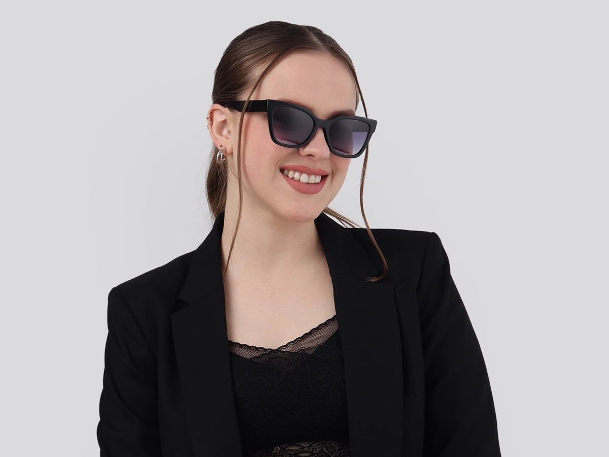 Black Acetate Square Sunglasses-52