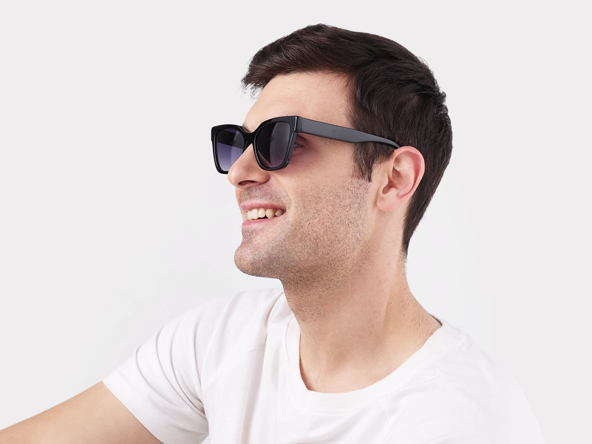 Black Acetate Square Sunglasses-42