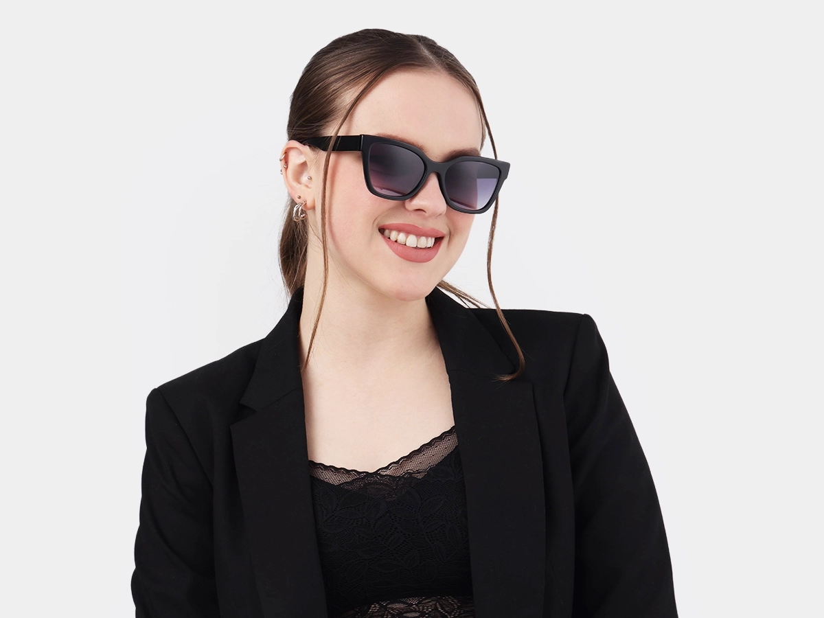 Black Acetate Square Sunglasses-52