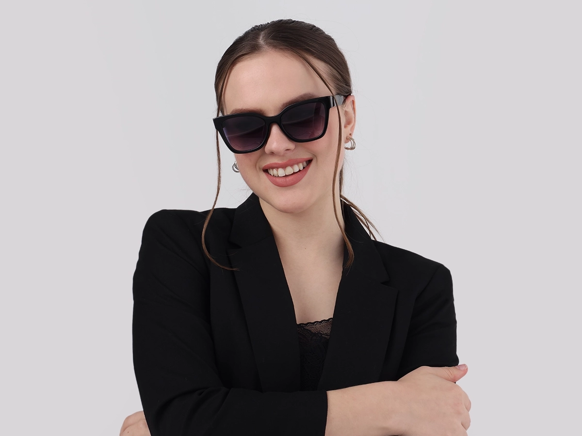Black Acetate Square Sunglasses-51