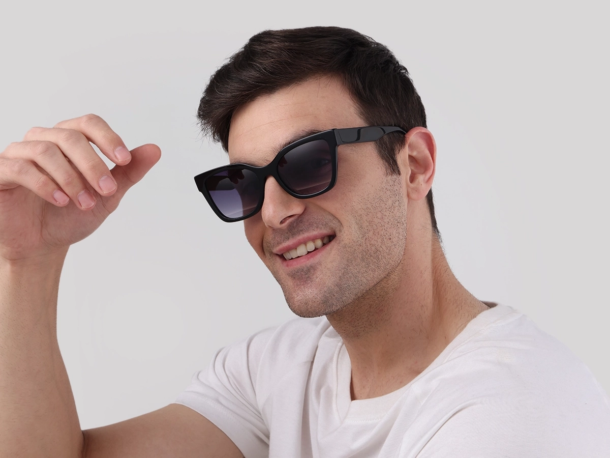 Black Acetate Square Sunglasses-41