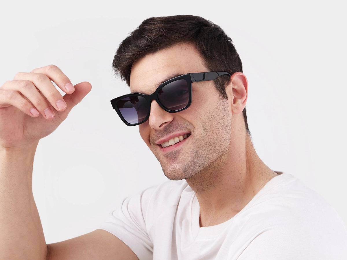 Black Acetate Square Sunglasses-41