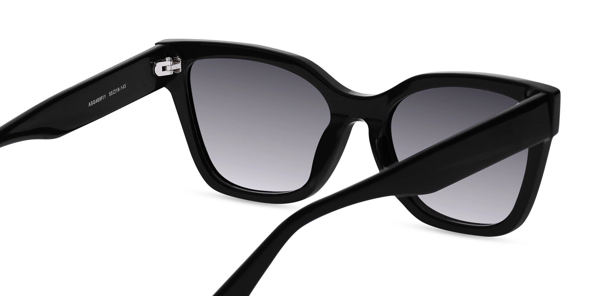 Black Acetate Square Sunglasses-5