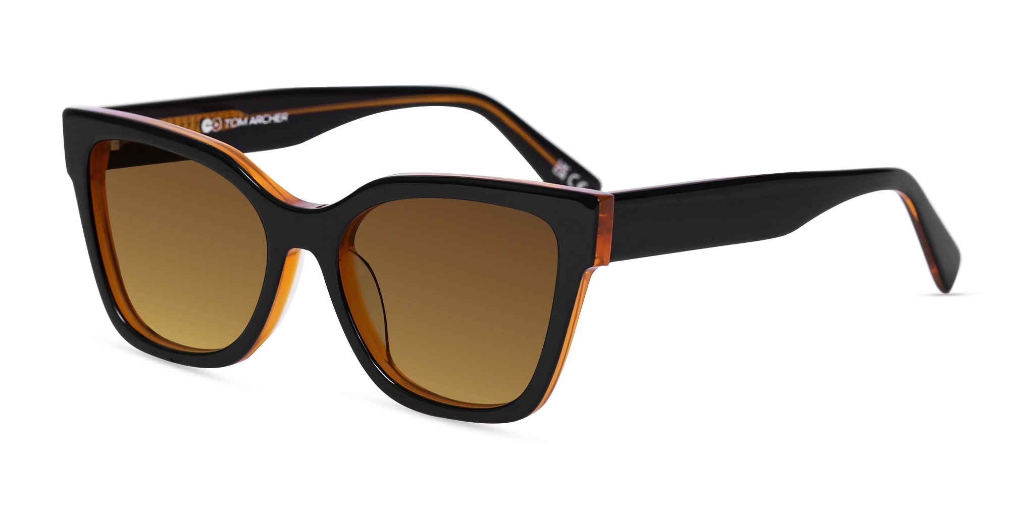 Black & Ochre Square Full Rim Sunglasses-3
