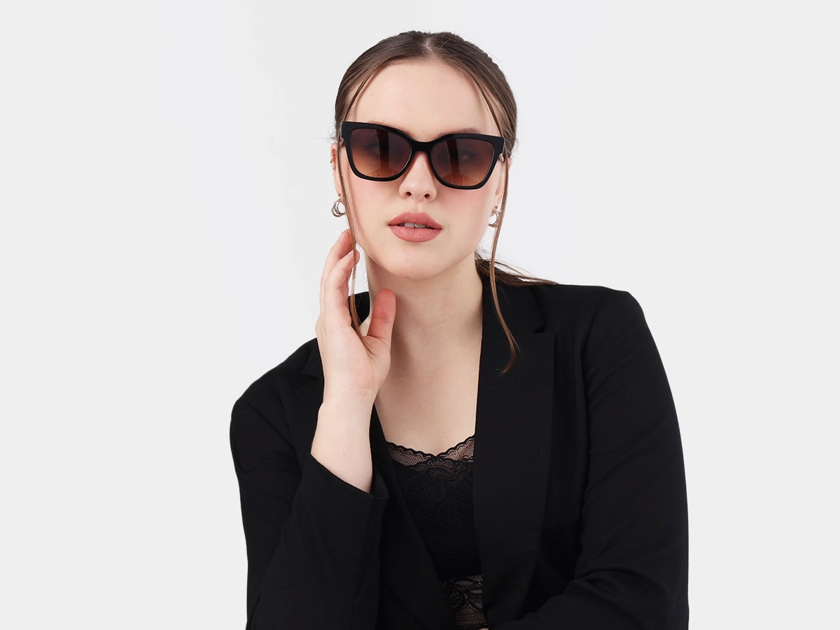 Black & Ochre Square Full Rim Sunglasses 51