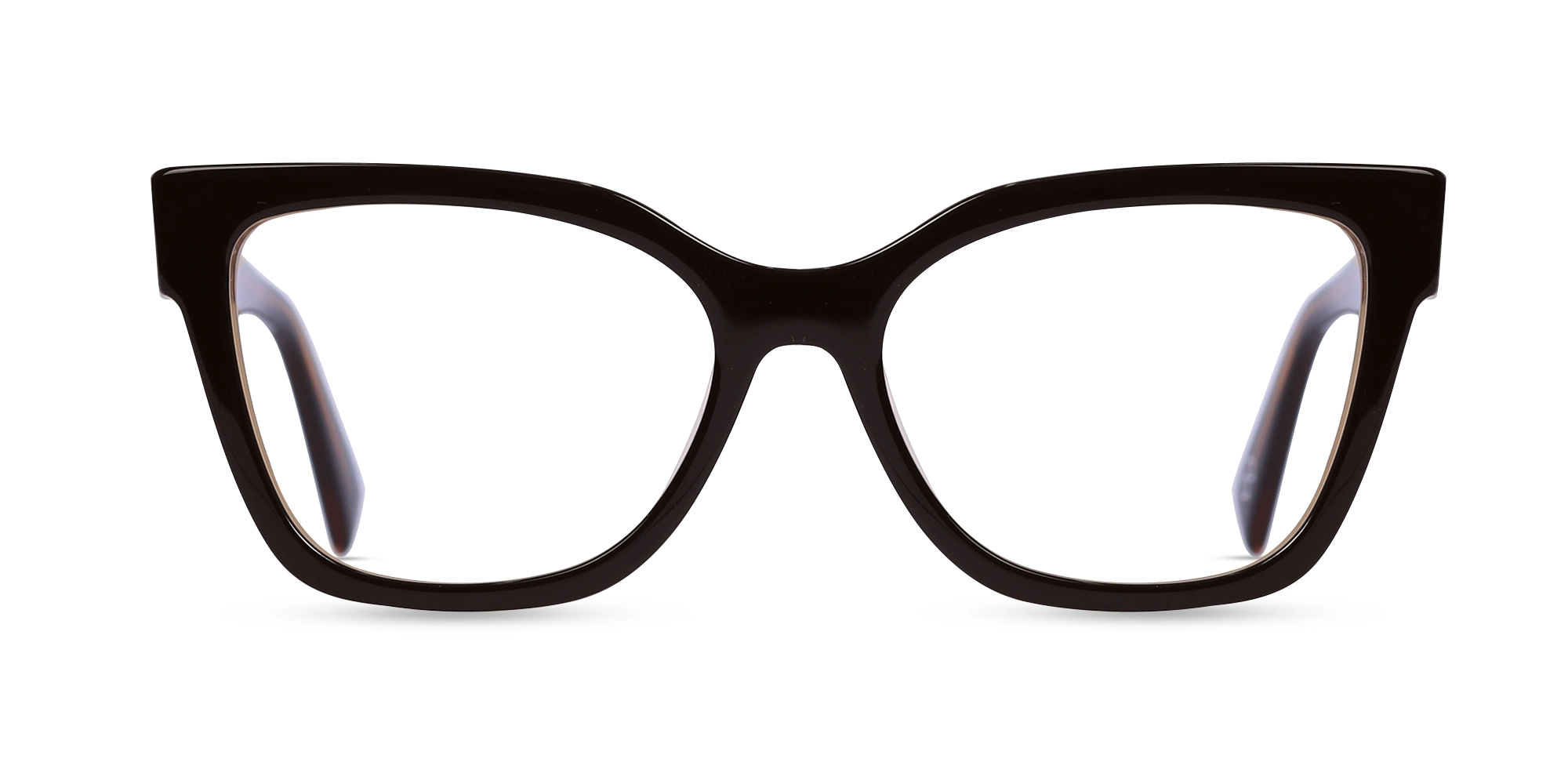 Black & Ochre Acetate Square Glasses-1