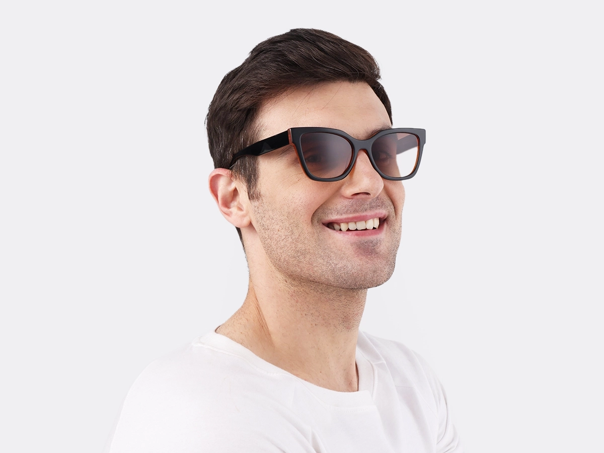 Black & Ochre Square Full Rim Sunglasses 42
