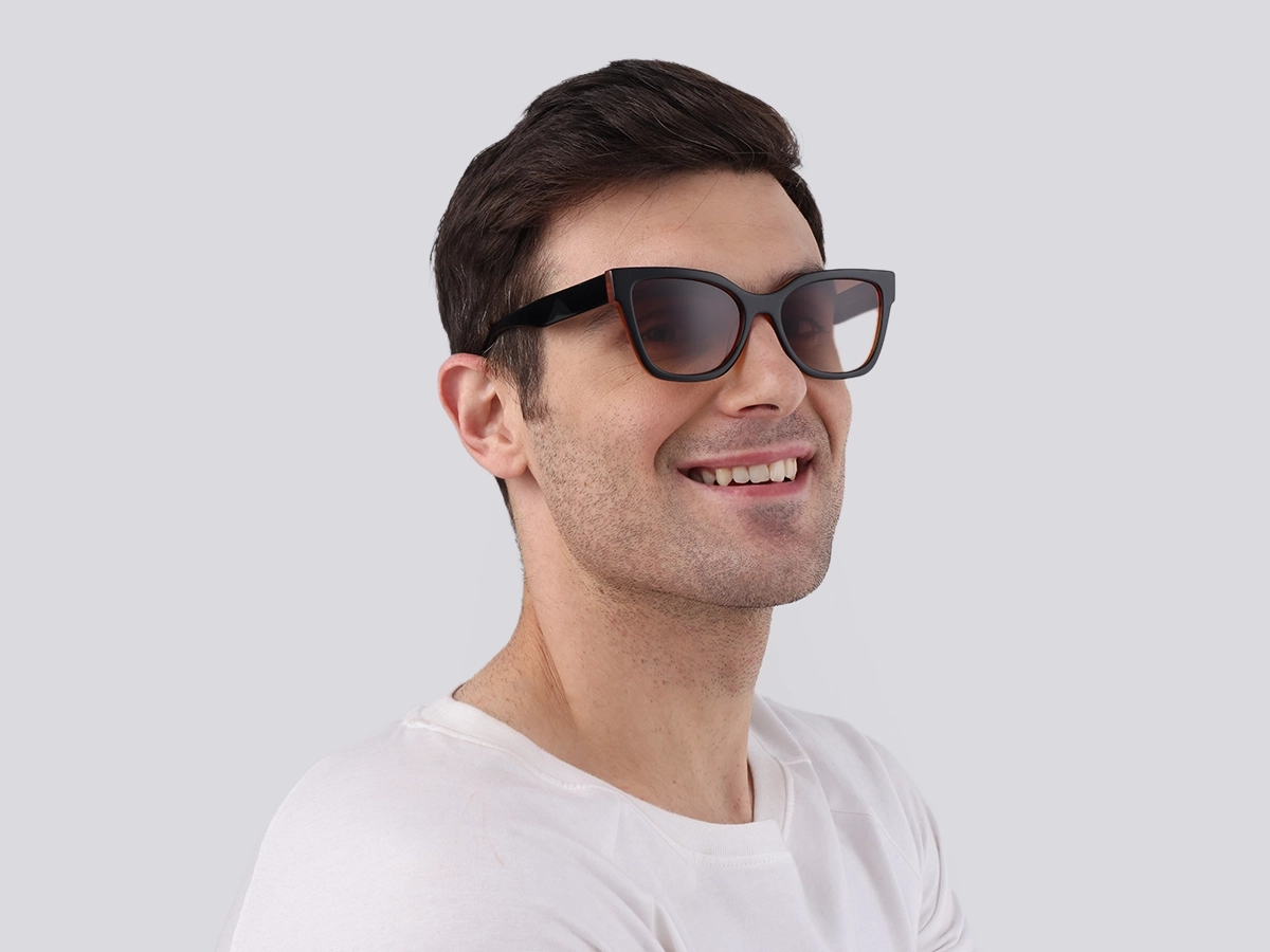 Black & Ochre Square Full Rim Sunglasses-41