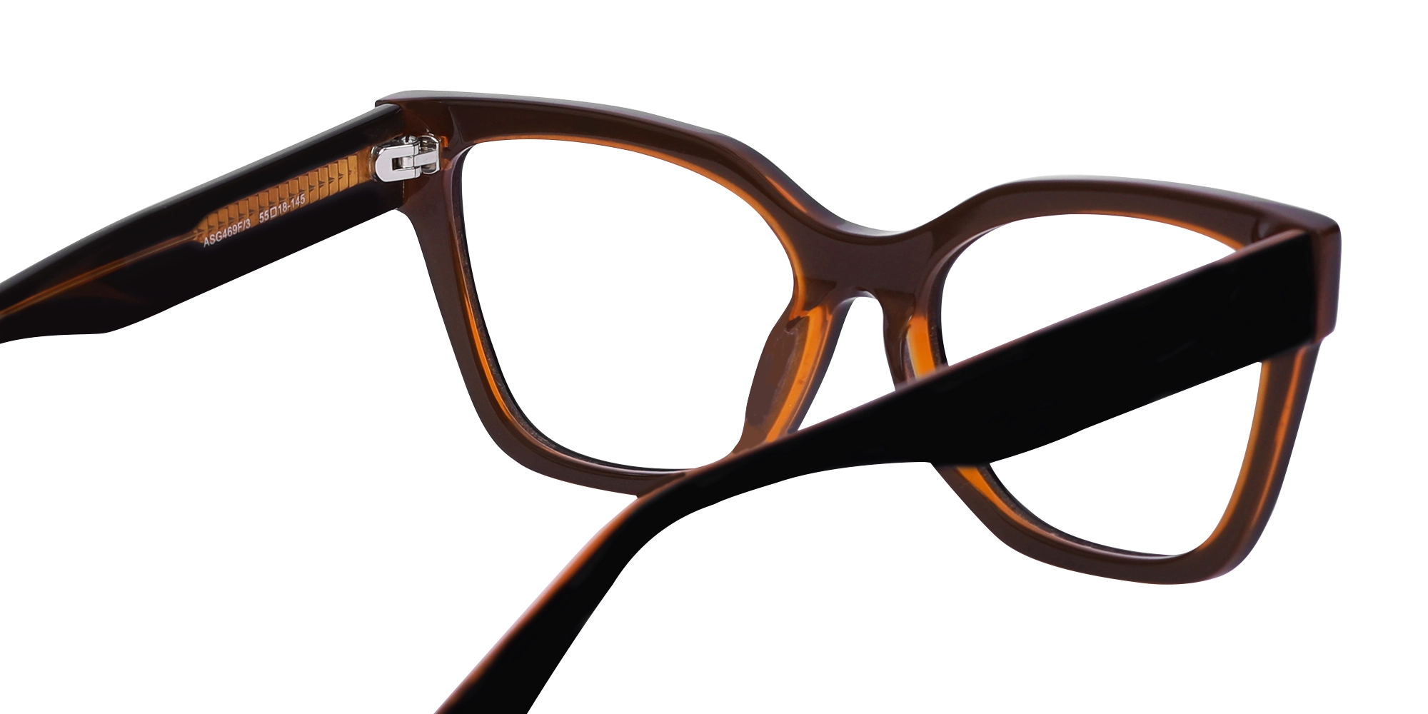Black & Ochre Acetate Square Glasses-5