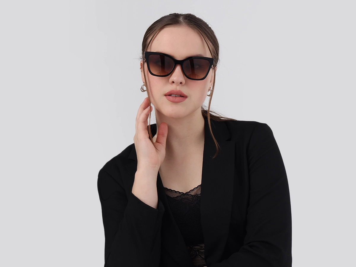 Black & Ochre Square Full Rim Sunglasses-51