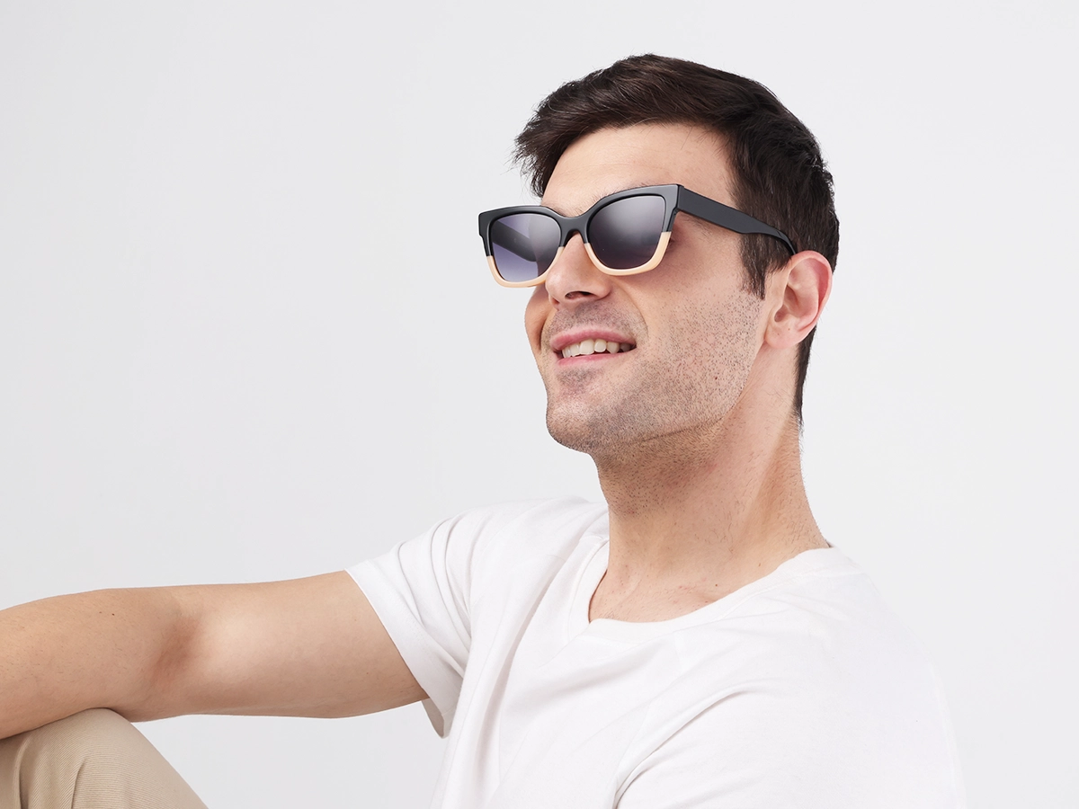 Black & Beige Square Sunglasses 41