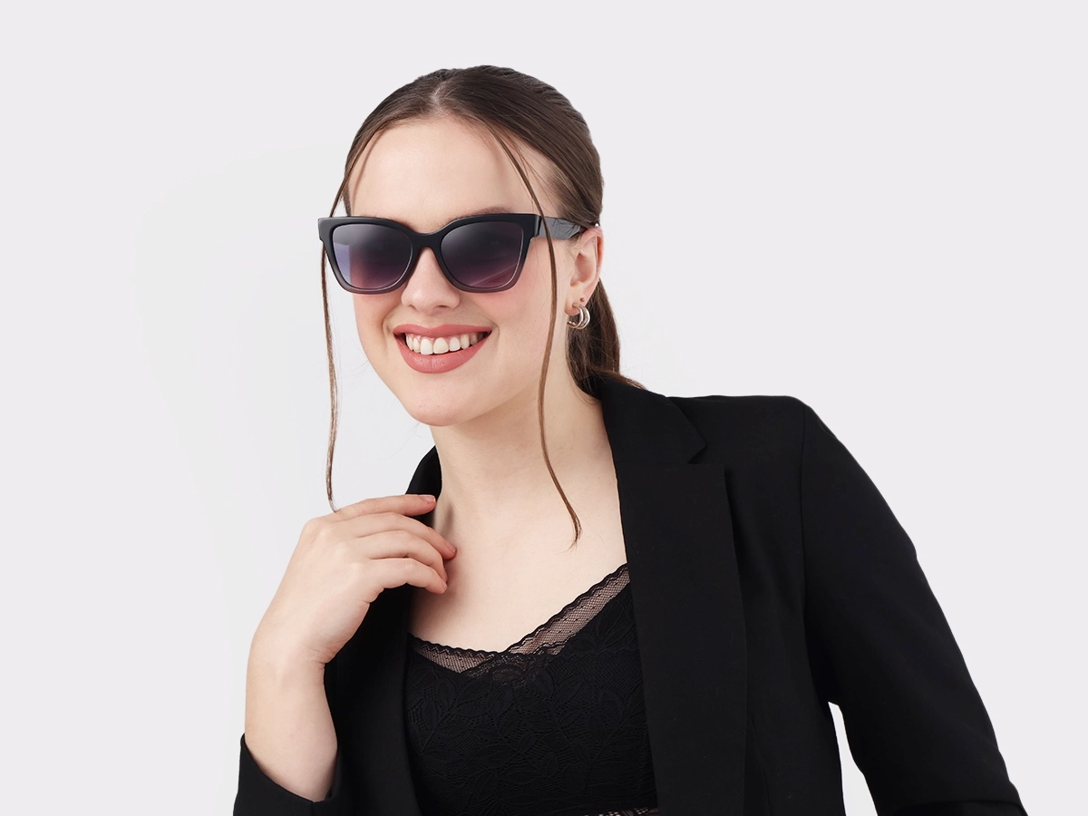 Black & Grey Ombre Acetate Sunglasses 52