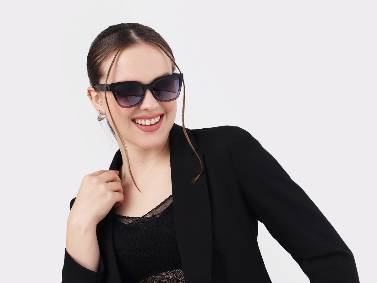 Black & Grey Ombre Acetate Sunglasses 53