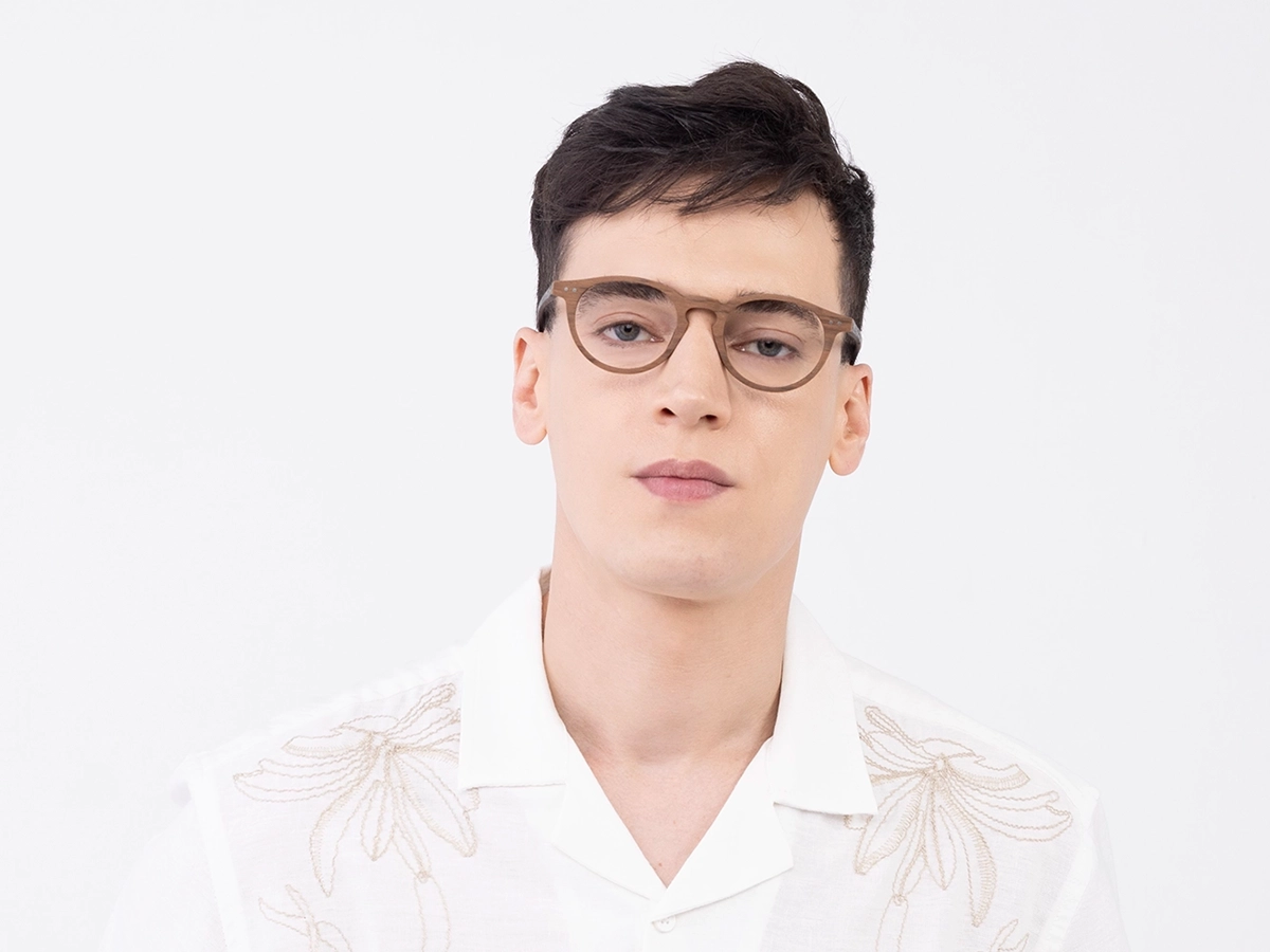 Natural Wood Oval Frame Eyeglasses 41