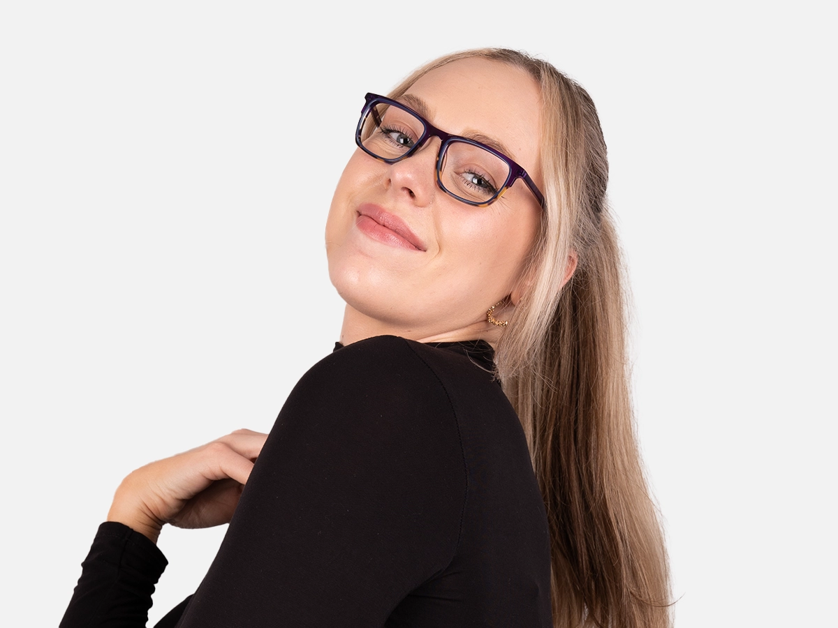 Purple Tortoise Shell Glasses-55