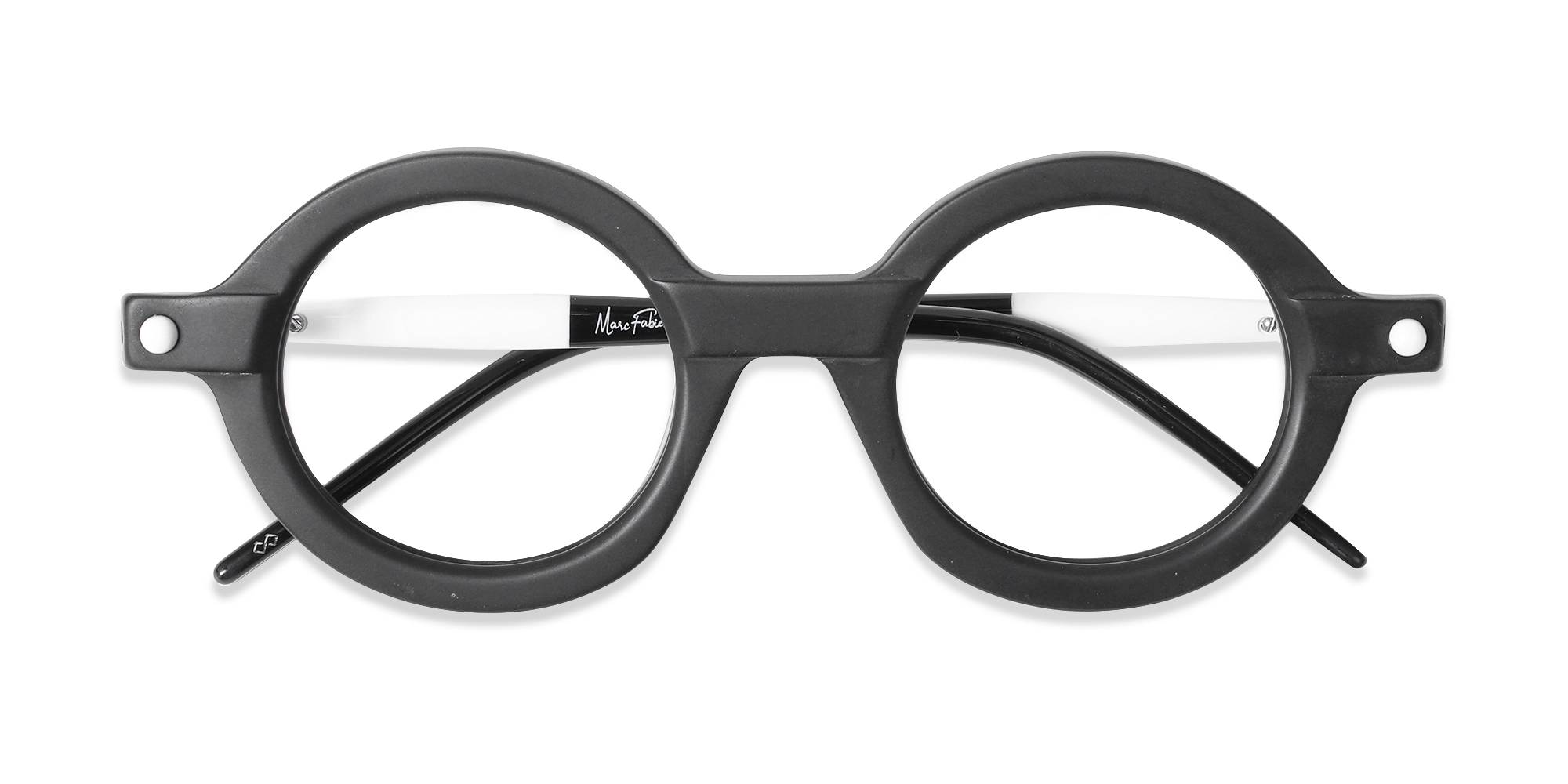 Matte Black Round Oval Glasses 6