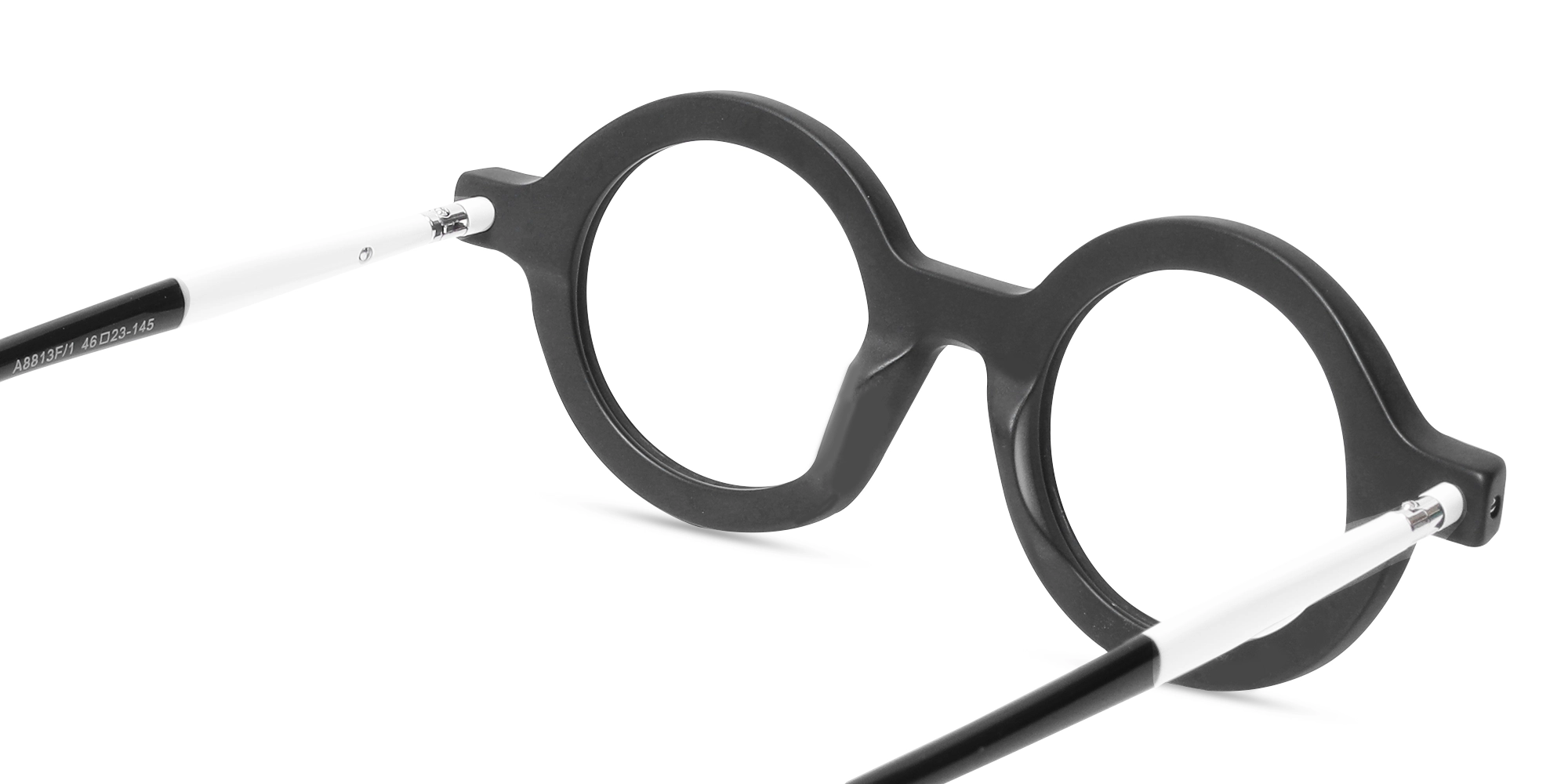 Matte Black Round Oval Glasses 5