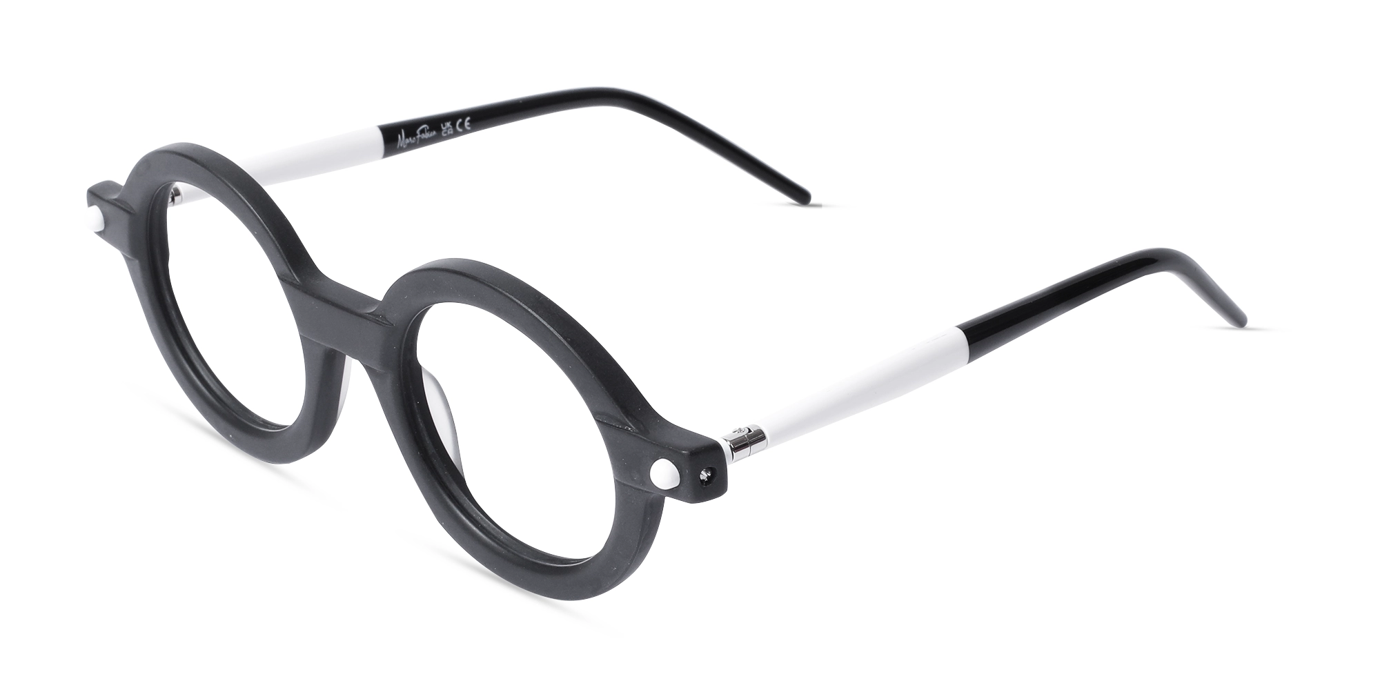 Matte Black Round Oval Glasses 3