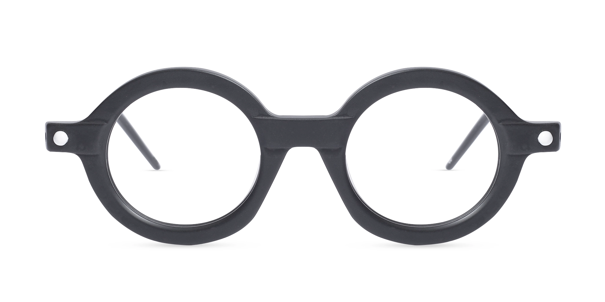 Matte Black Round Oval Glasses 1