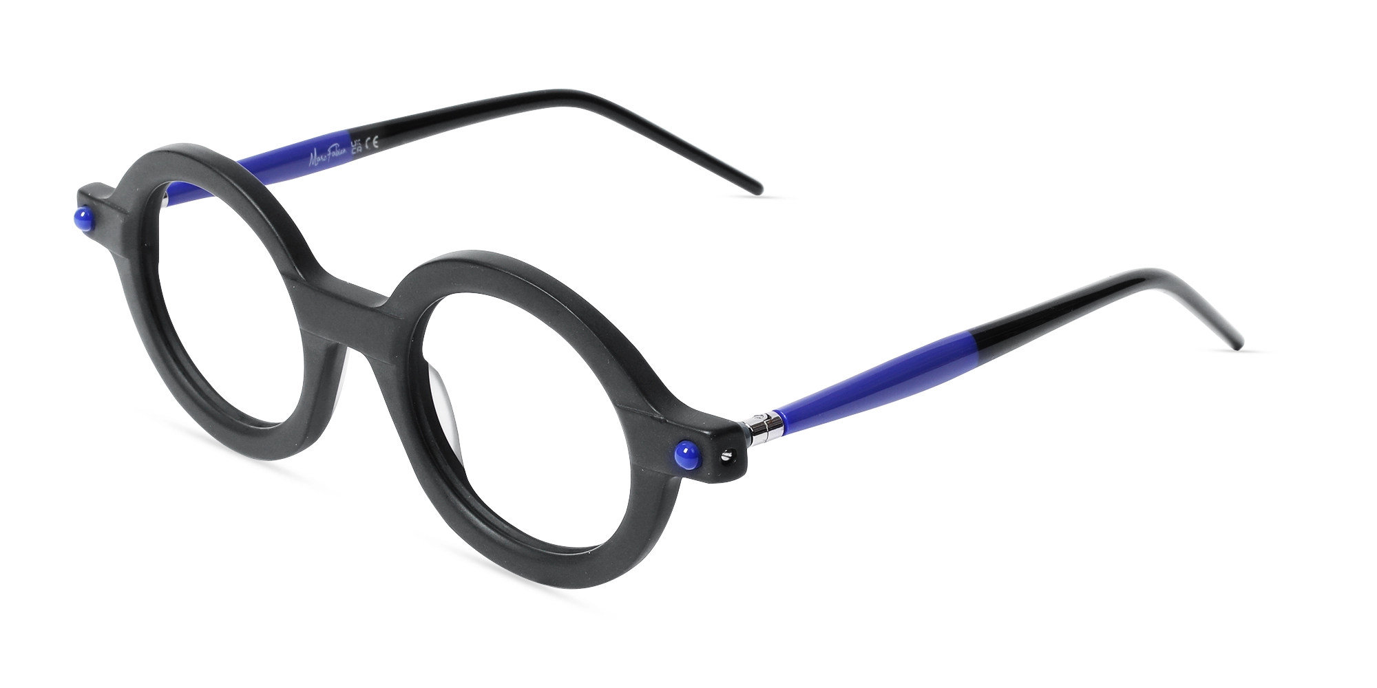 Matte Black Round Oval Eyeglasses 3
