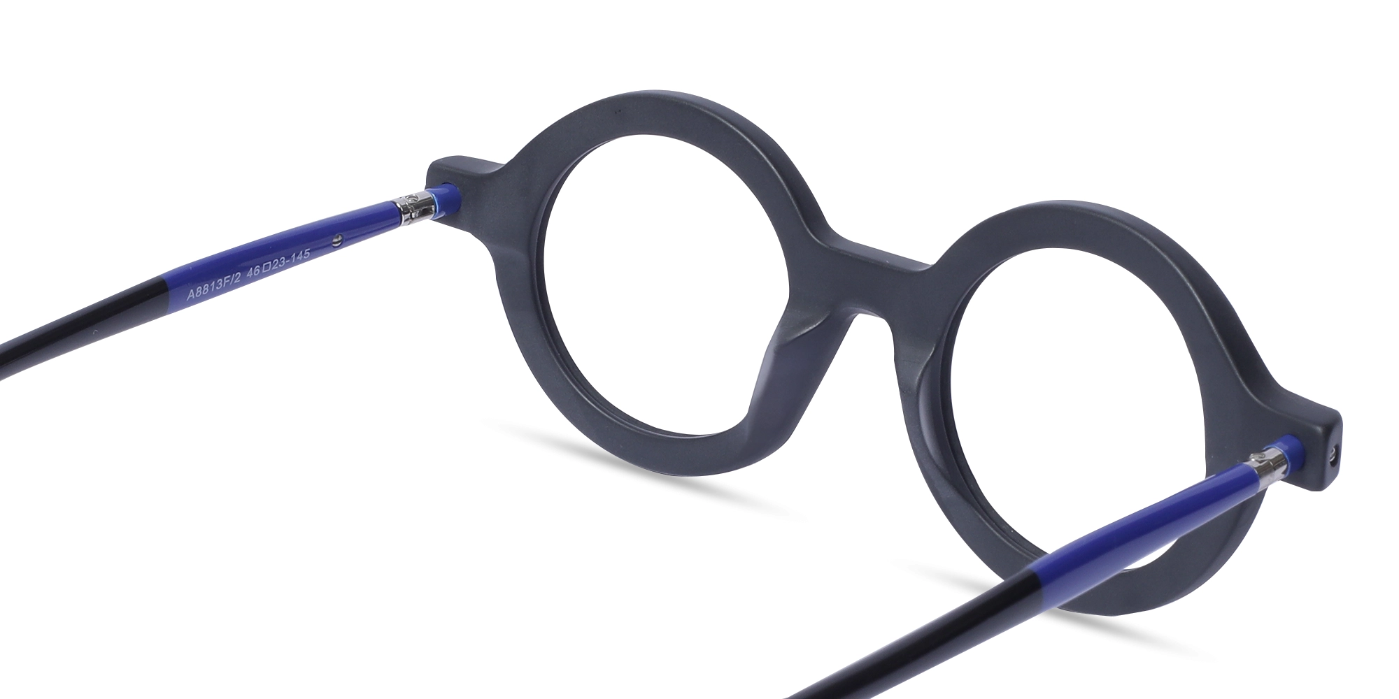 Matte Black Round Oval Eyeglasses 5