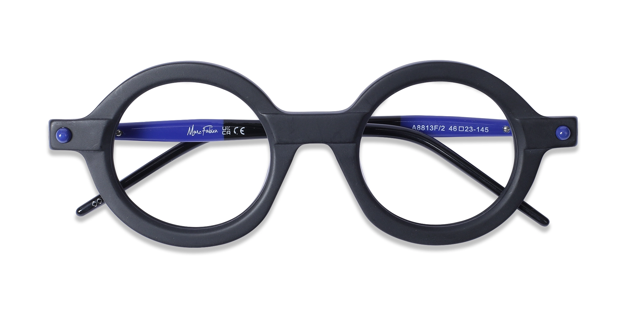 Matte Black Round Oval Eyeglasses 6