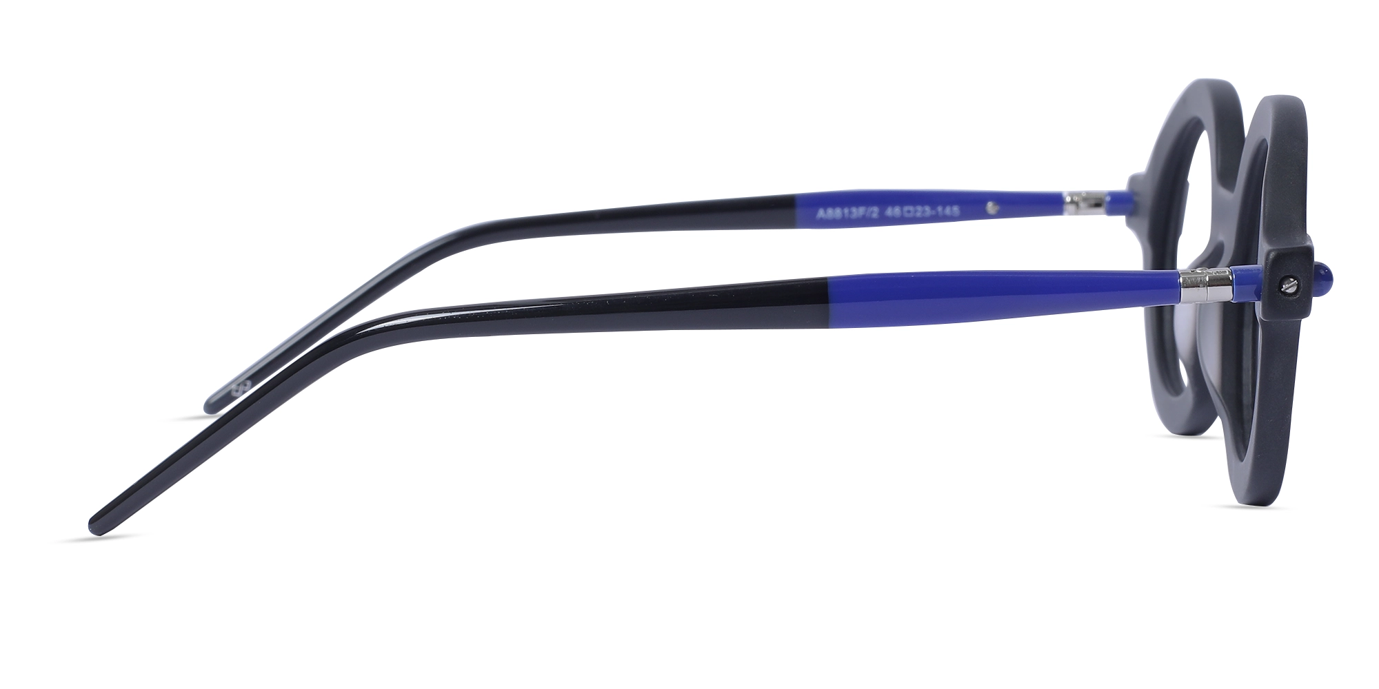 Matte Black Round Oval Eyeglasses 4