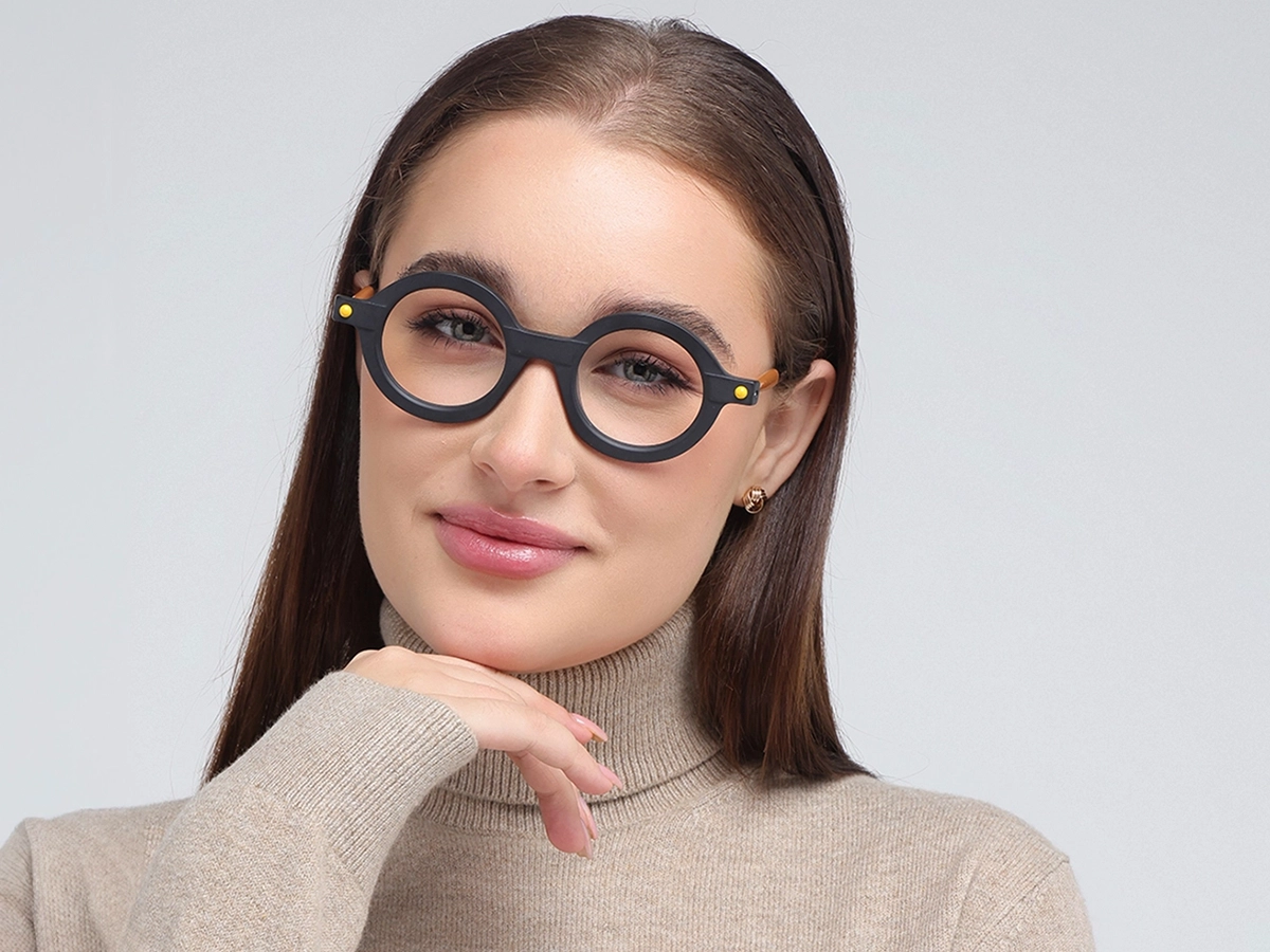 Black Oval Glasses 53
