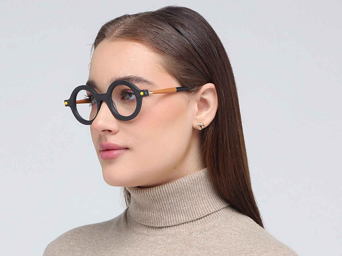 Black Oval Glasses 52