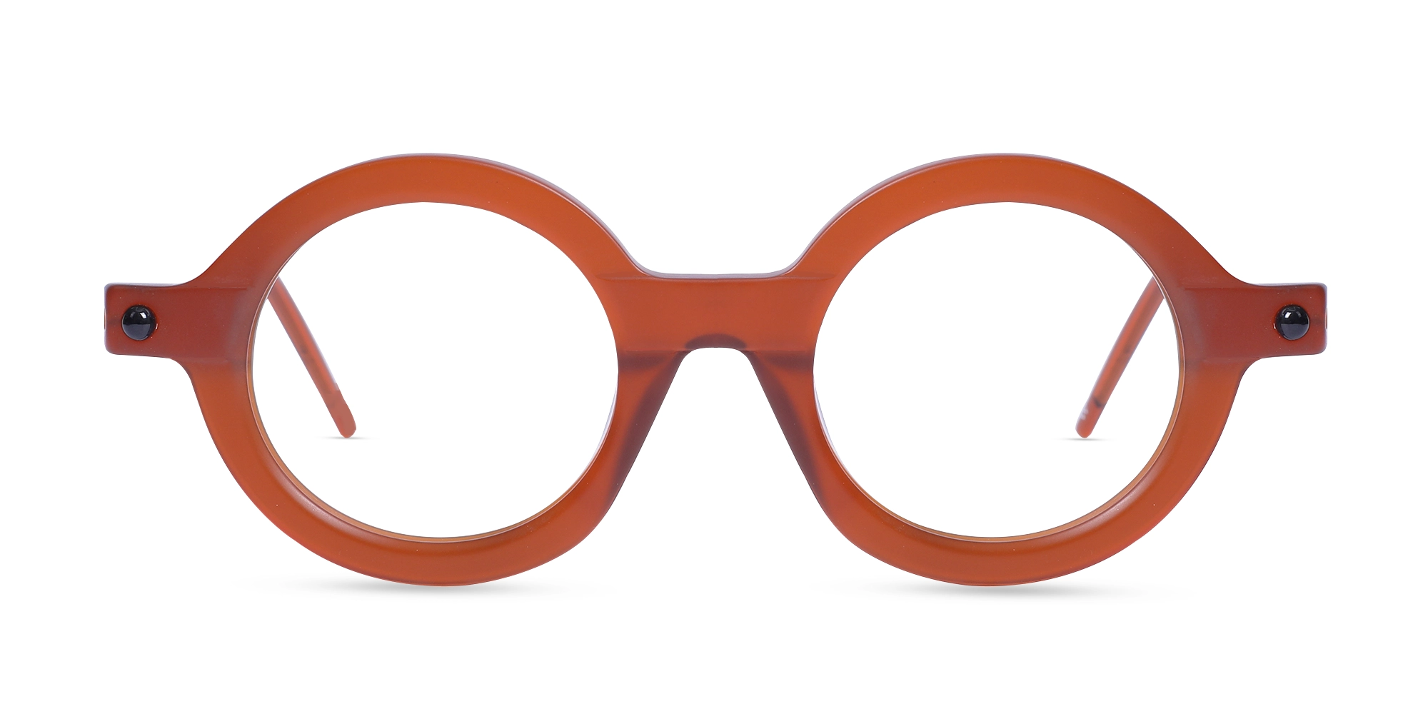 Chestnut Brown Round Oval Glasses 1