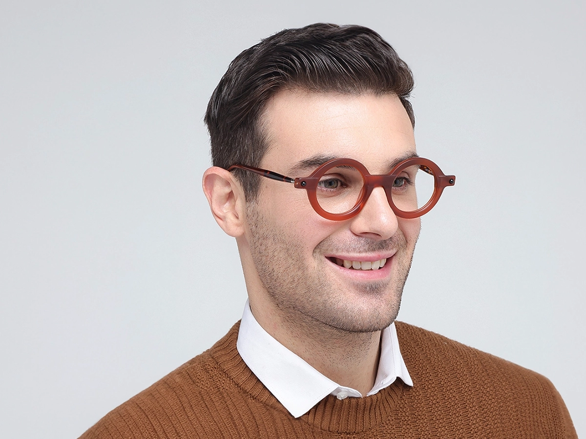 Chestnut Brown Round Oval Glasses 42